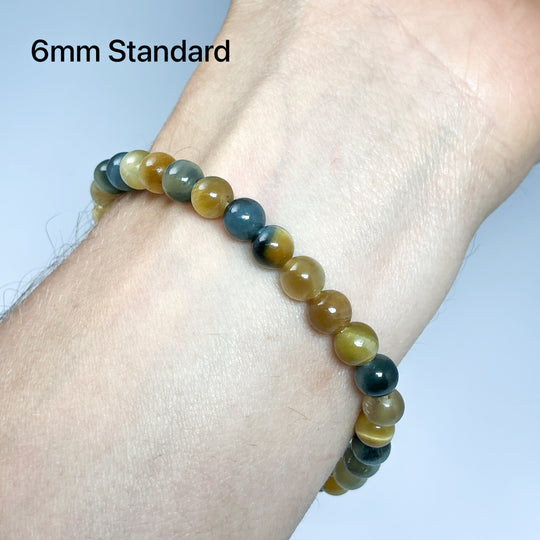 Blue and Gold Tiger Eye Beaded Bracelet