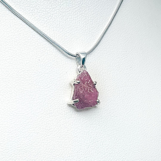 Raw Pink Tourmaline Pendant