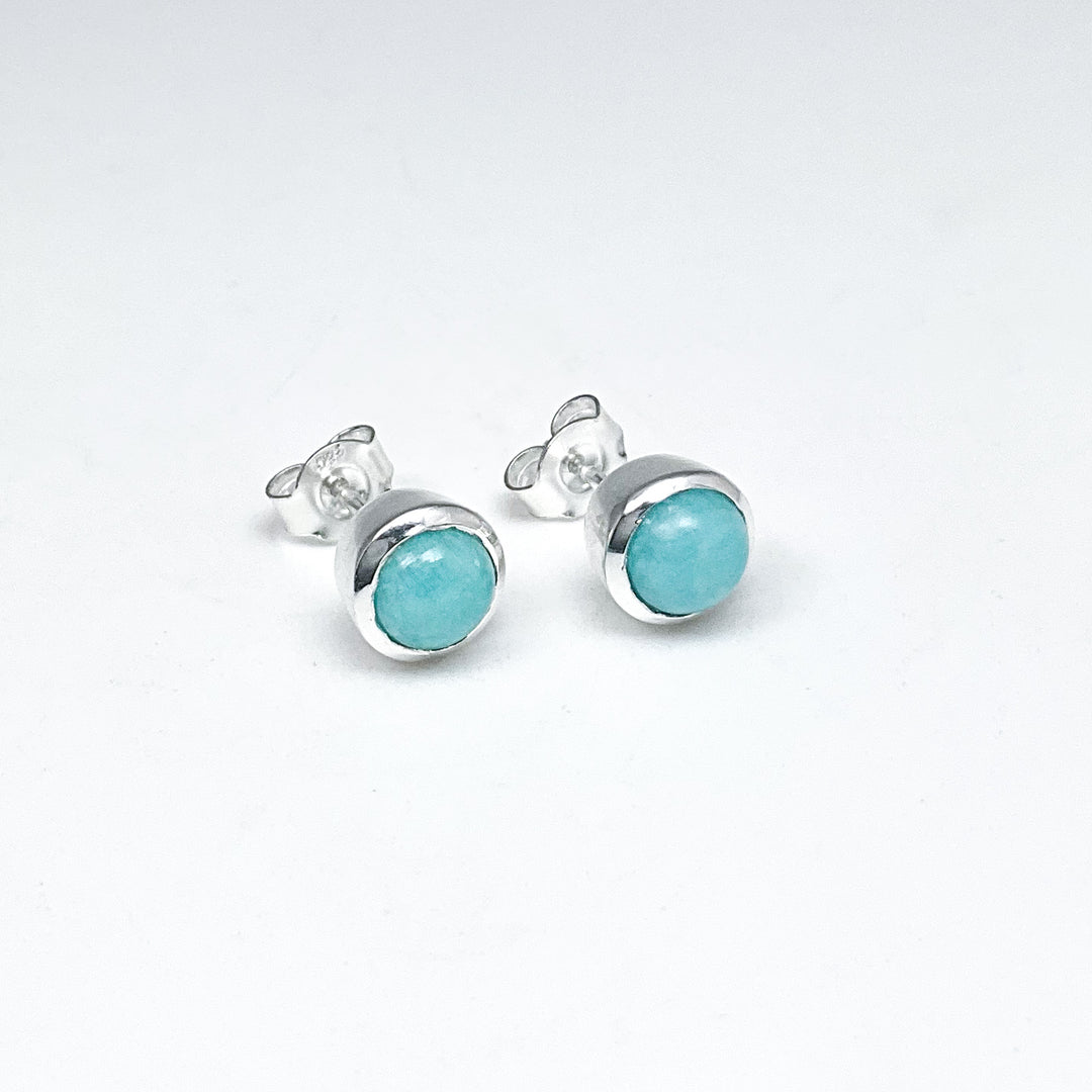 Amazonite Stud Earrings - Rocks and Gems Canada
