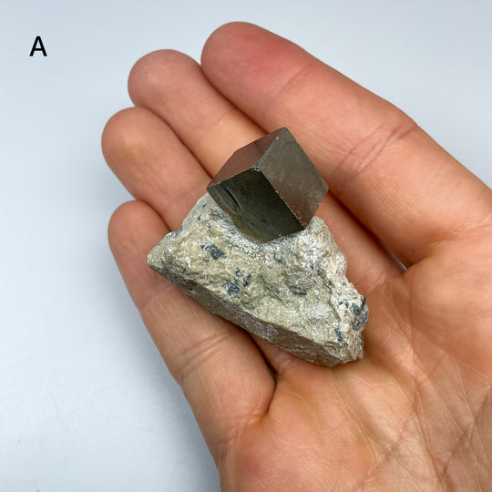 Iron Pyrite Cube in Matrix