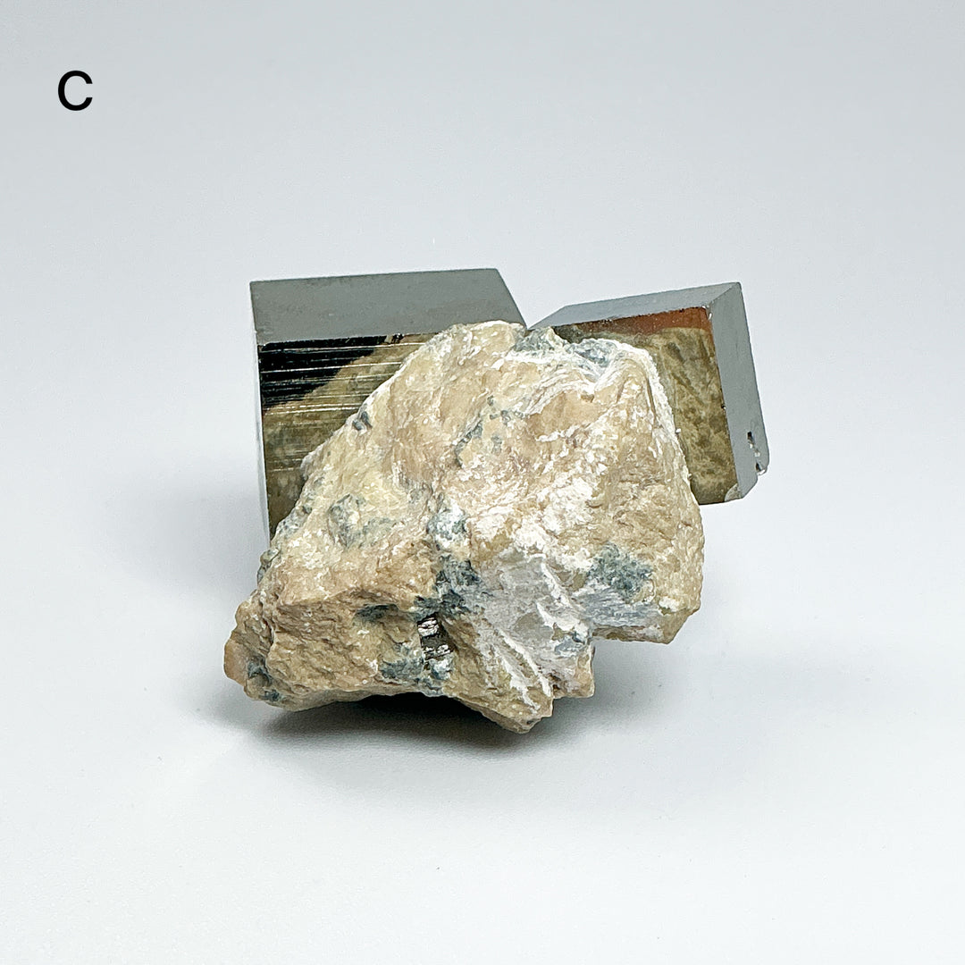 Iron Pyrite Cube in Matrix