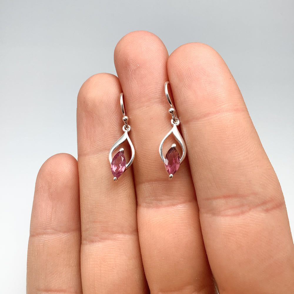 Pink Tourmaline Dangle Earrings