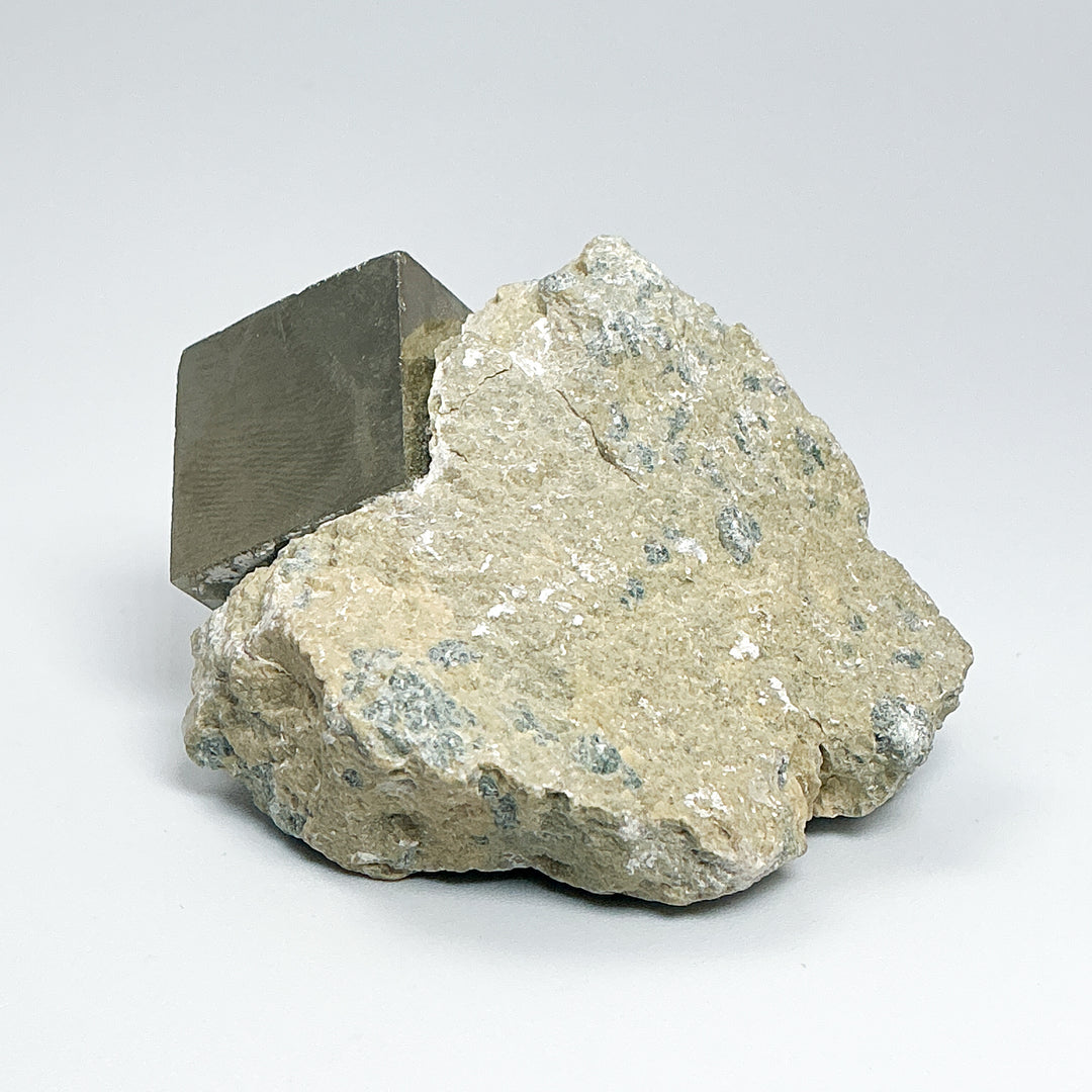Iron Pyrite Cube in Matrix