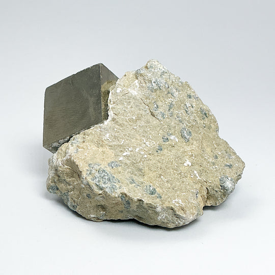 Iron Pyrite Cube in Matrix