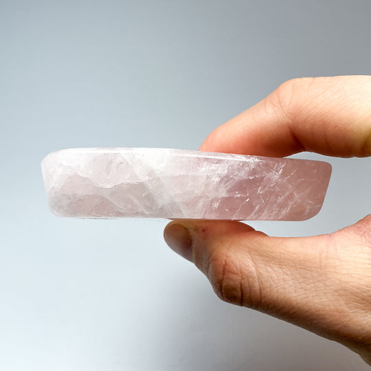 Carved Rose Quartz Heart Bowl - Rocks and Gems Canada