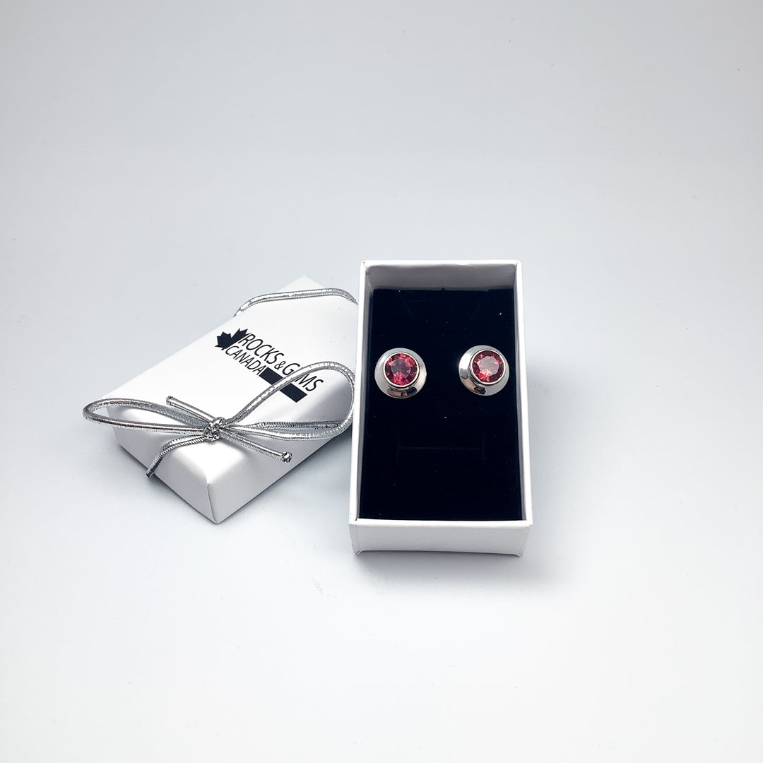 Pink Tourmaline Stud Earrings