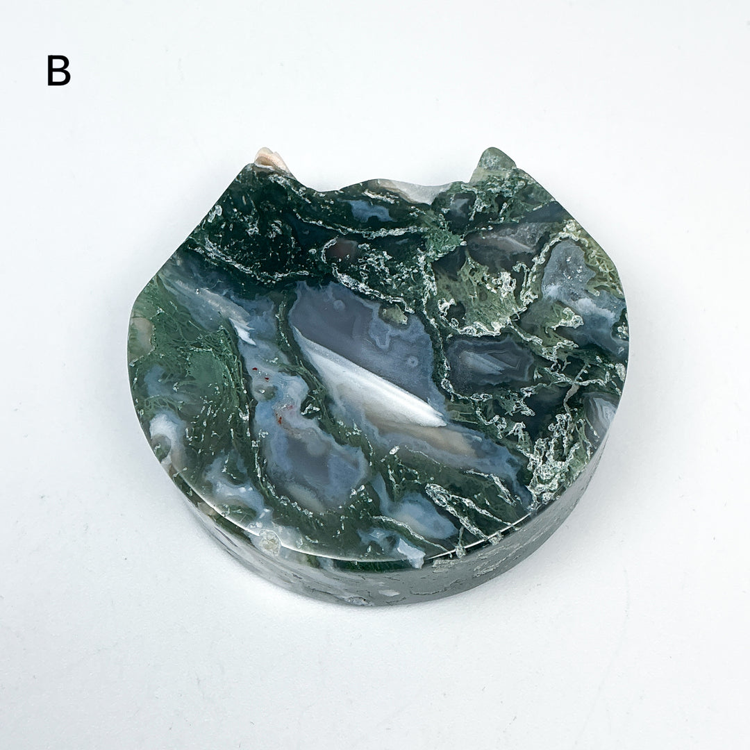 Moss Agate Cat Mini Bowl - Rocks and Gems Canada