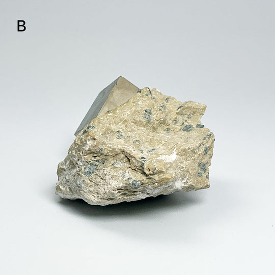 Iron Pyrite Cube in Matrix