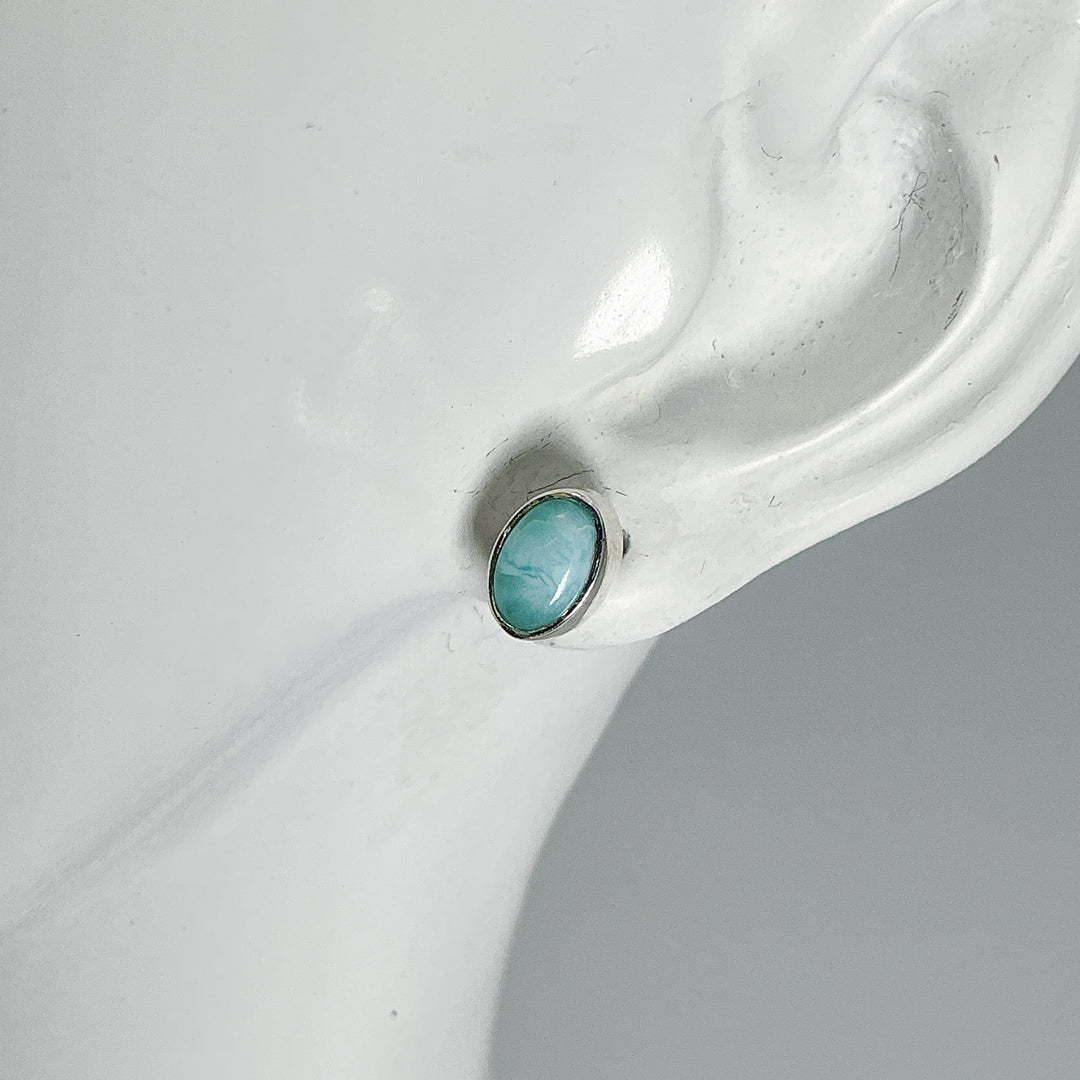 Larimar Stud Earrings - Rocks and Gems Canada