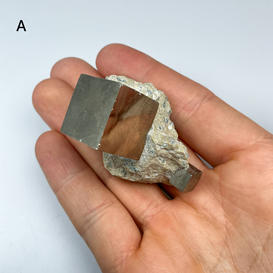 Iron Pyrite Cube in Matrix