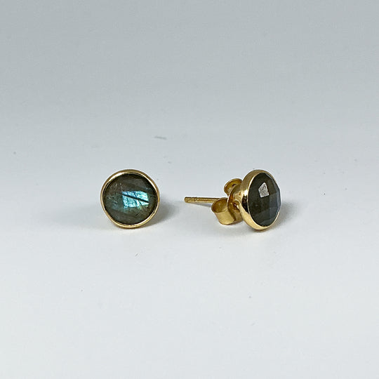 Labradorite Stud Earrings - Rocks and Gems Canada