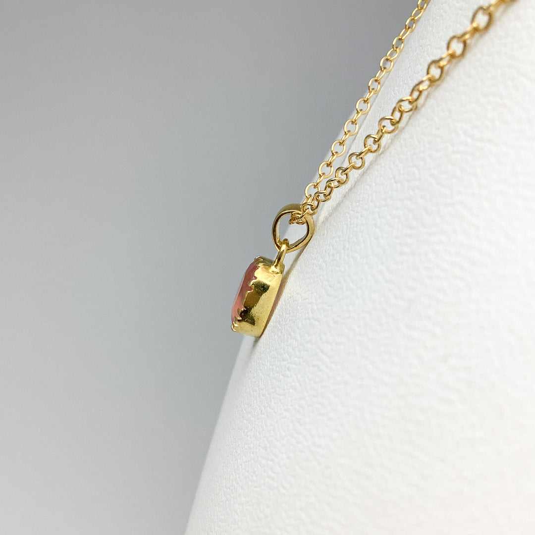 Rose Quartz Gold Finish Pendant - Rocks and Gems Canada