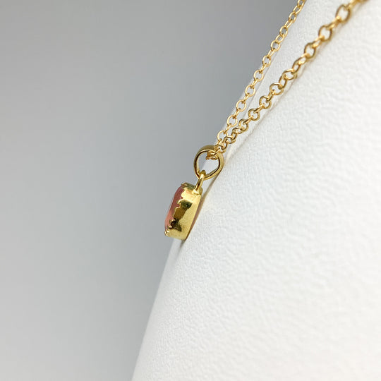 Rose Quartz Gold Finish Pendant - Rocks and Gems Canada