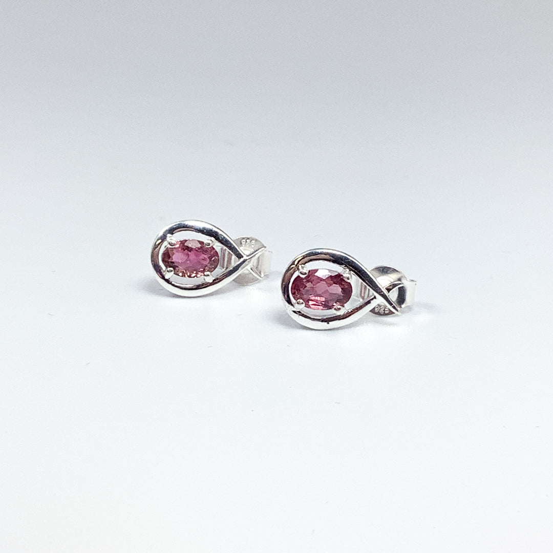 Pink Tourmaline Stud Earrings