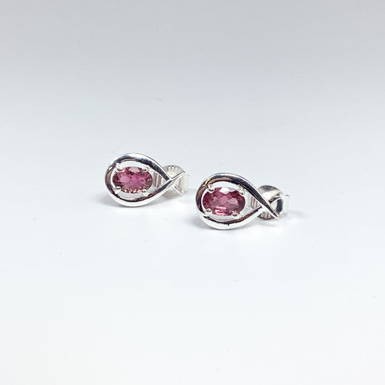 Pink Tourmaline Stud Earrings