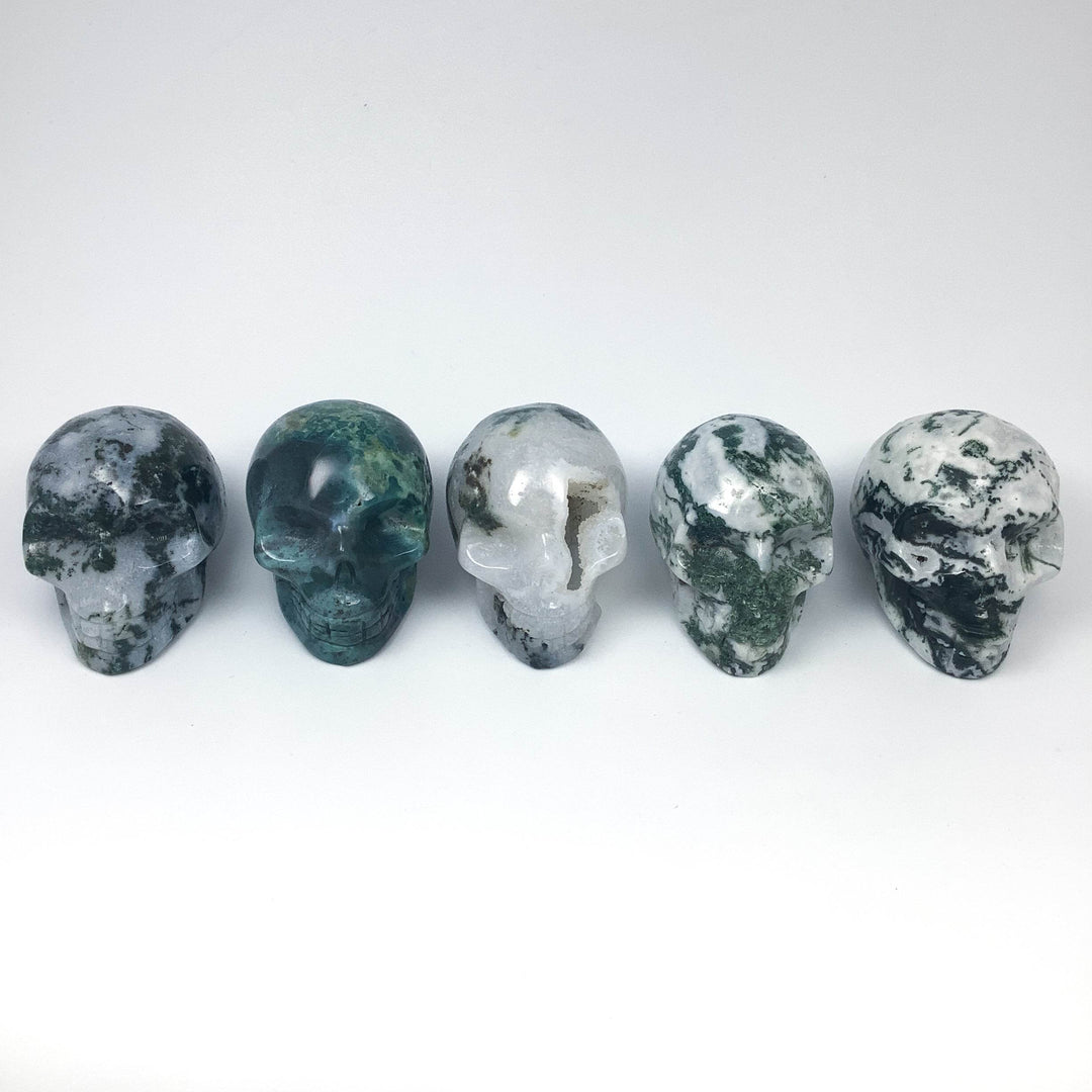 Moss Agate Skulls - Rocks and Gems Canada