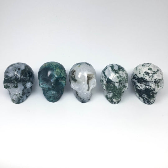 Moss Agate Skulls - Rocks and Gems Canada