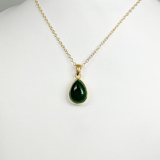 Canadian Jade Gold Finish Pendant - Rocks and Gems Canada
