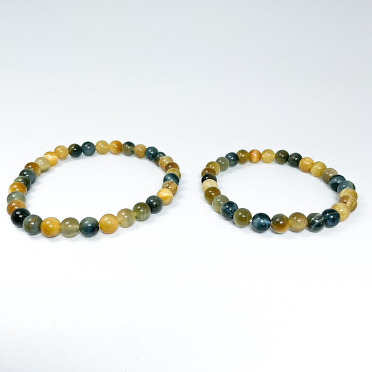 Blue and Gold Tiger Eye Beaded Bracelet