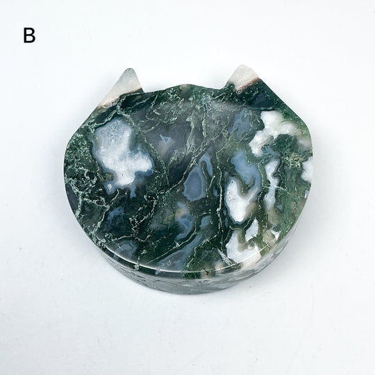 Moss Agate Cat Mini Bowl - Rocks and Gems Canada