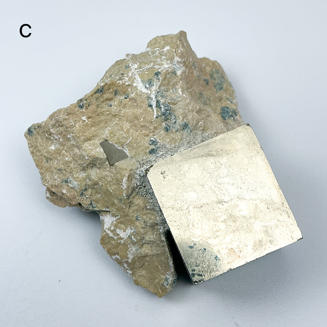 Iron Pyrite Cube in Matrix