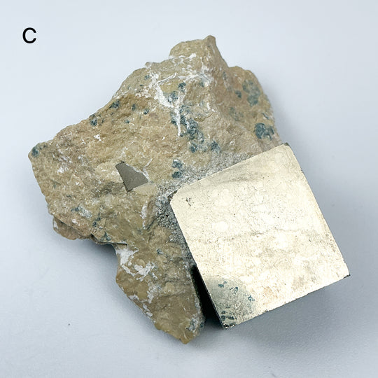 Iron Pyrite Cube in Matrix