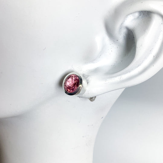 Pink Tourmaline Stud Earrings