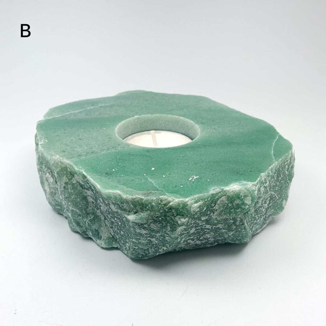 Green Aventurine Candle Holder - Rocks and Gems Canada