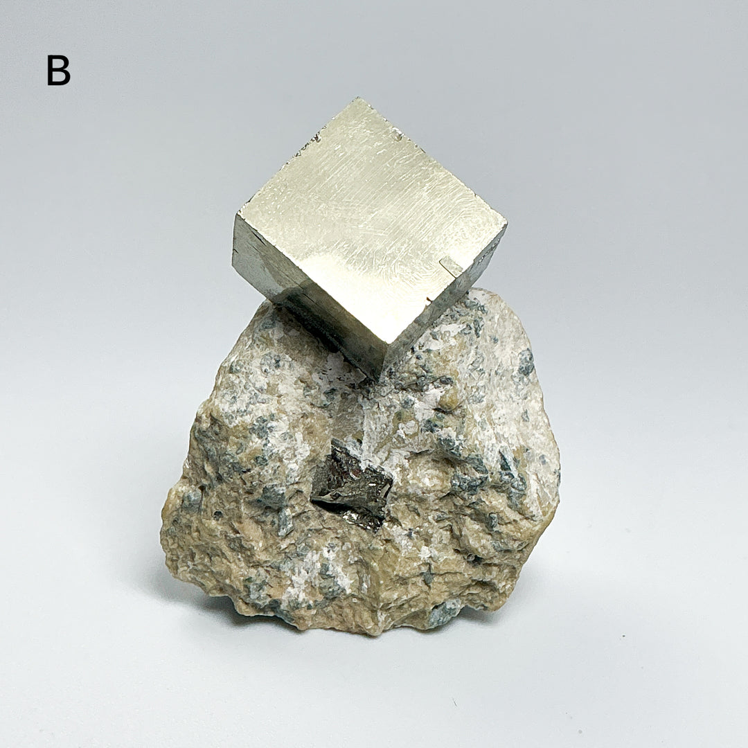 Iron Pyrite Cube in Matrix