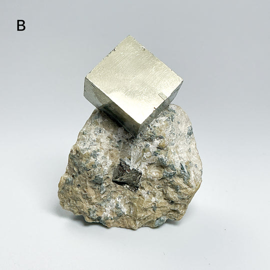Iron Pyrite Cube in Matrix