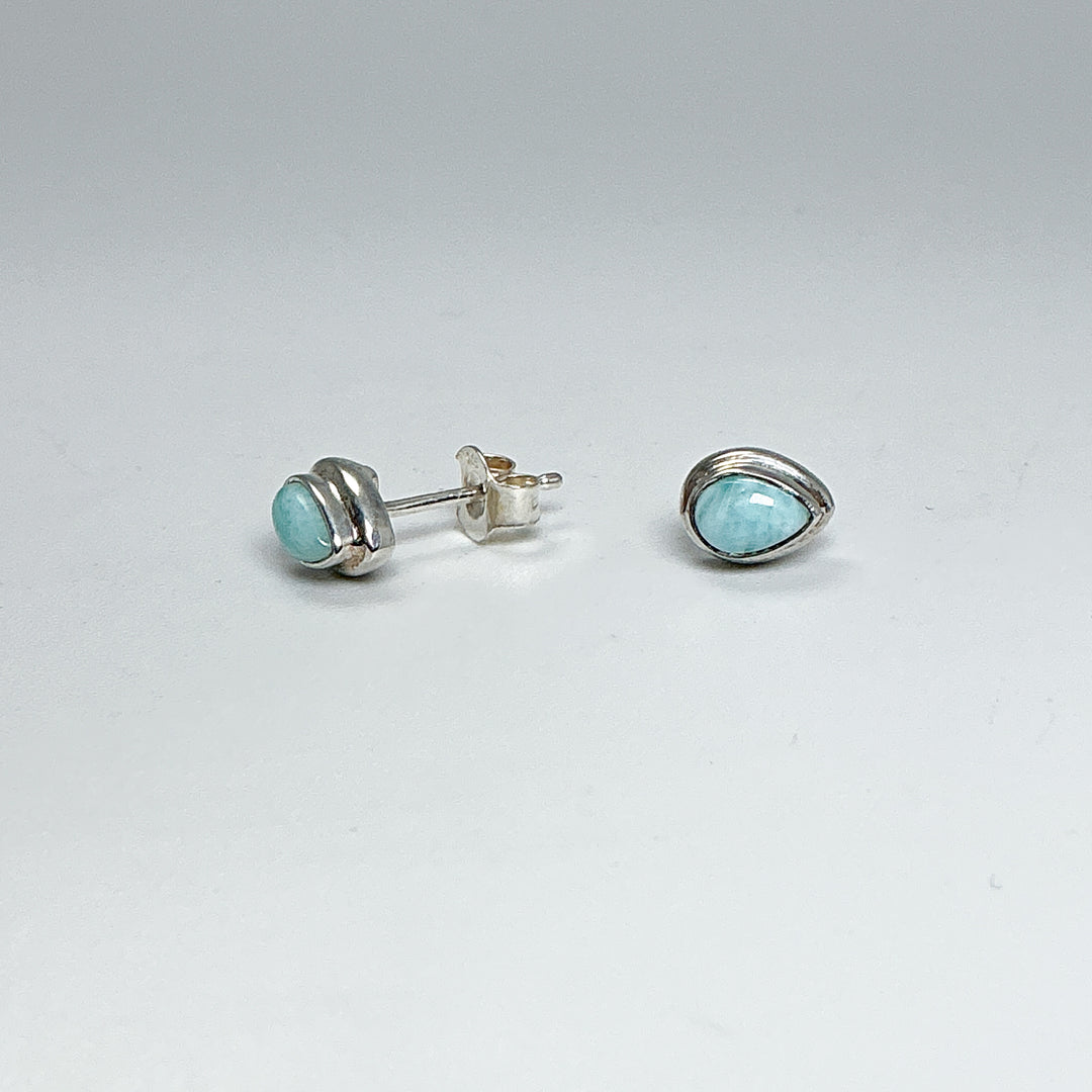 Larimar Stud Earrings - Rocks and Gems Canada