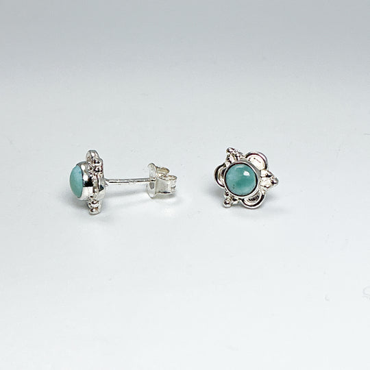 Larimar Stud Earrings-Rocks and Gems Canada