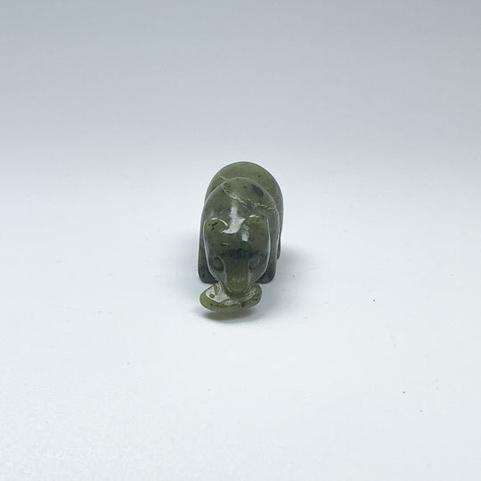 Mini Canadian Jade Bear with Fish Carving - Rocks and Gems Canada
