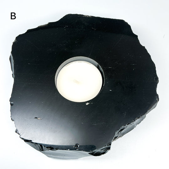 Black Obsidian Candle Holder - Rocks and Gems Canada