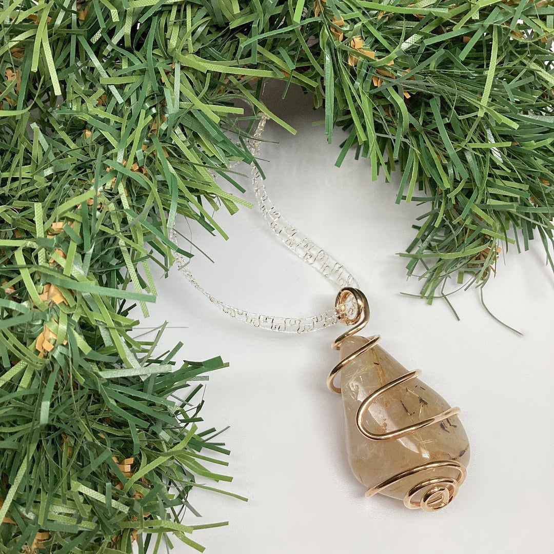 Wire Wrap Gemstone Christmas Ornament - Rocks and Gems Canada