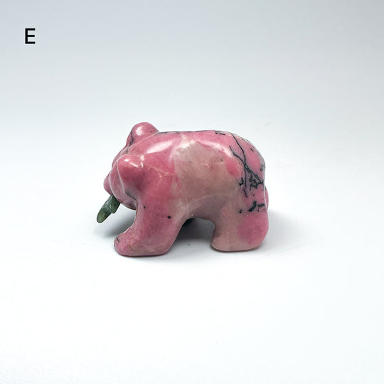 Rhodonite Bear with Canadian Jade Fish Carving - Rocks and Gems Canada