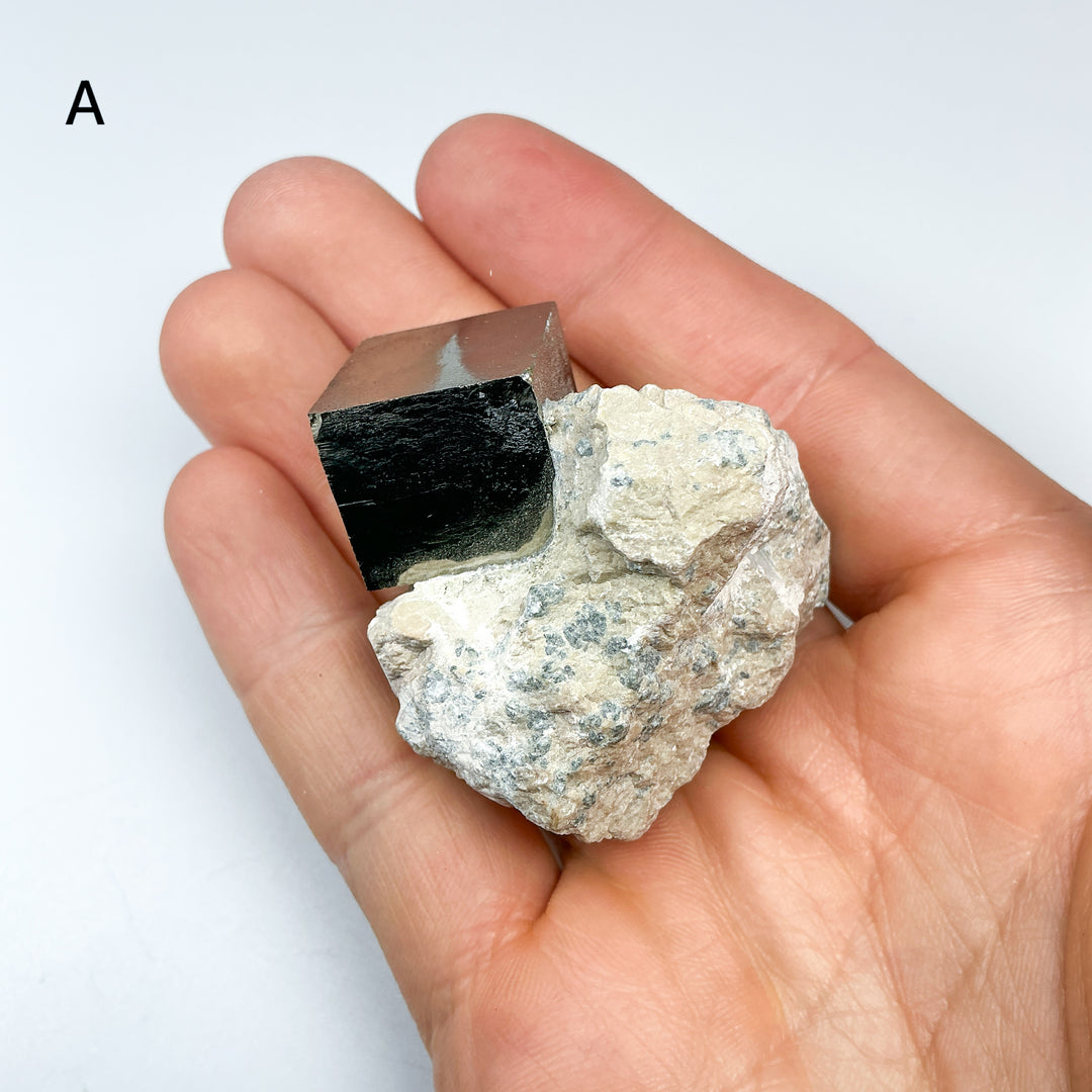 Iron Pyrite Cube in Matrix