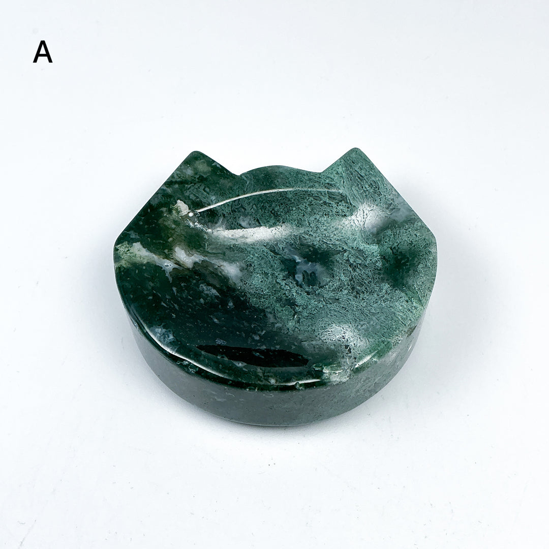 Moss Agate Cat Mini Bowl - Rocks and Gems Canada