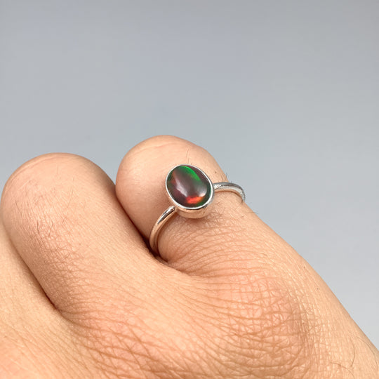 Black Ethiopian Opal Ring