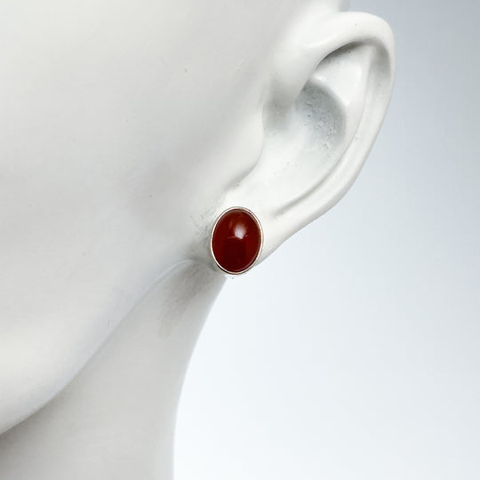 Carnelian Agate Stud Earrings