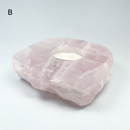 Rose Quartz Candle Holder - Rocks and Gems Canada