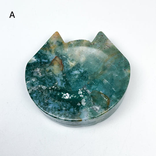 Moss Agate Cat Mini Bowl - Rocks and Gems Canada