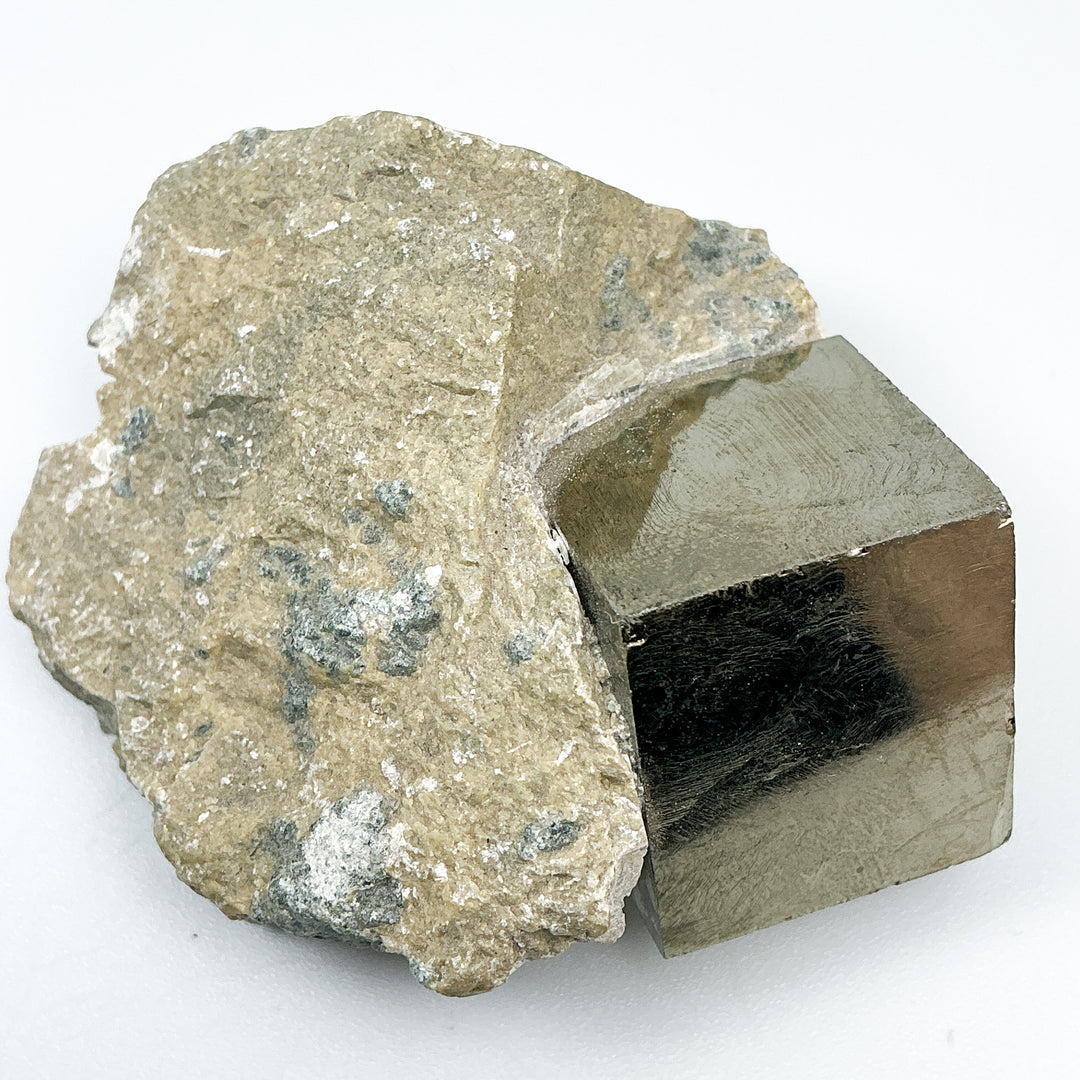 Iron Pyrite Cube in Matrix