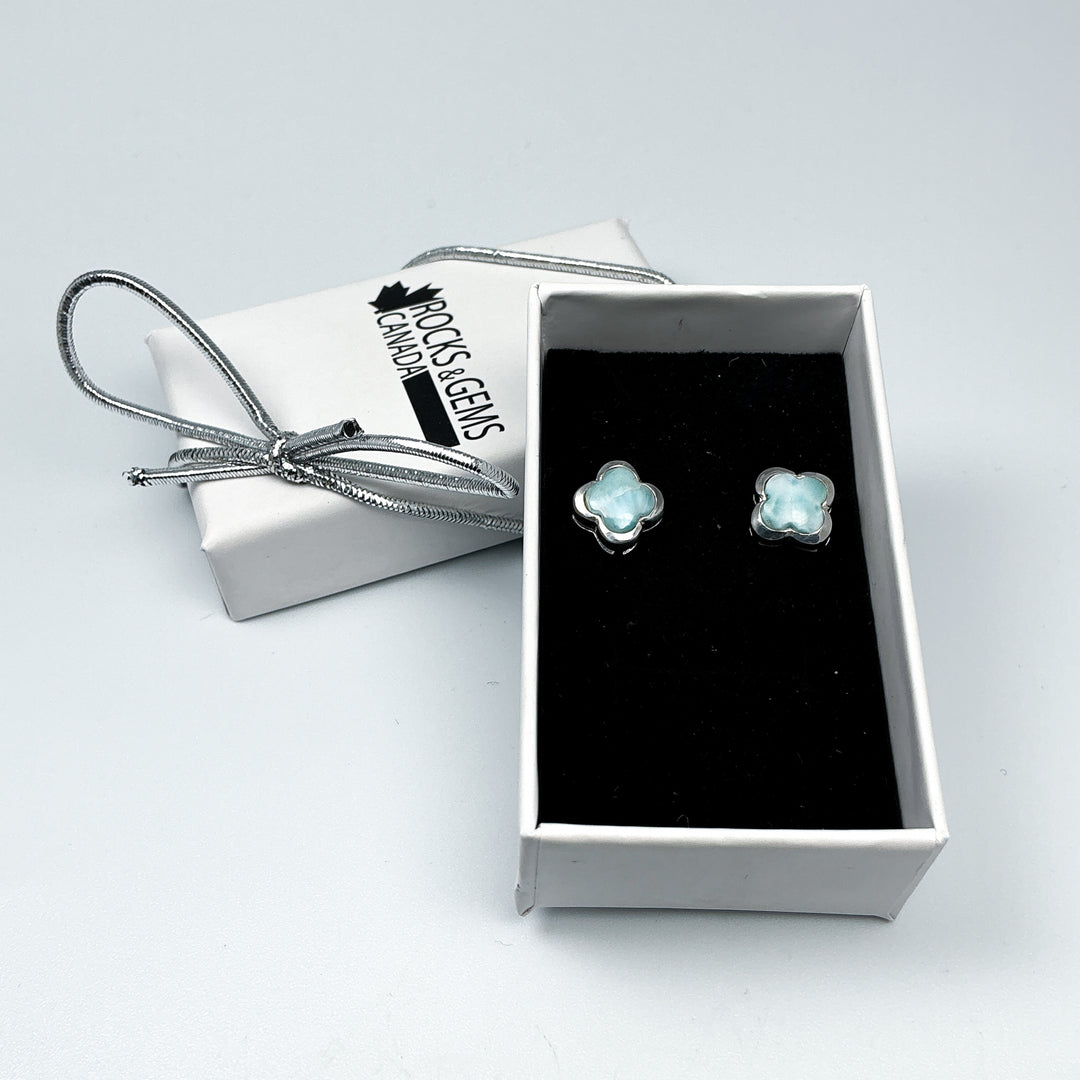 Larimar Stud Earrings - Rocks and Gems Canada