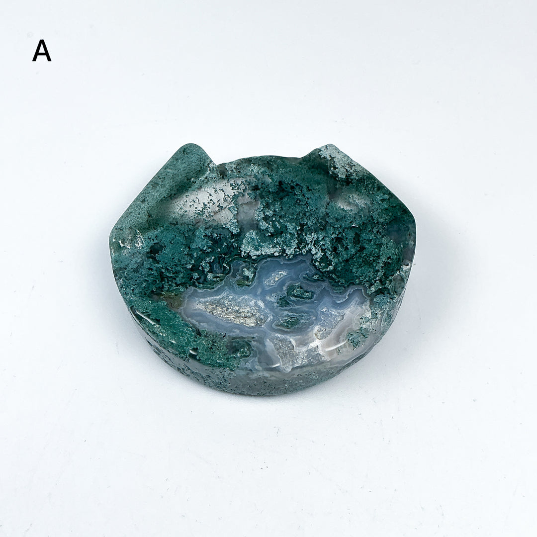 Moss Agate Cat Mini Bowl - Rocks and Gems Canada