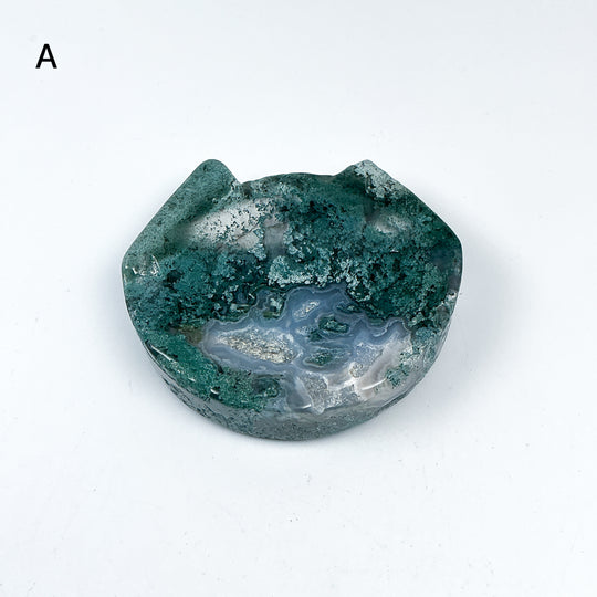 Moss Agate Cat Mini Bowl - Rocks and Gems Canada