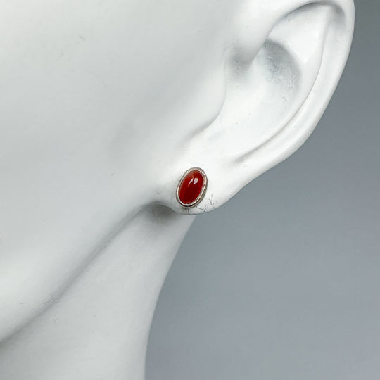 Carnelian Agate Stud Earrings