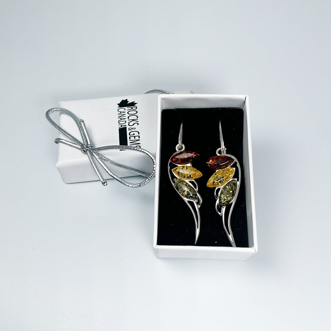 Mixed Amber Wings Dangle Earrings – Rocks and Gems Canada