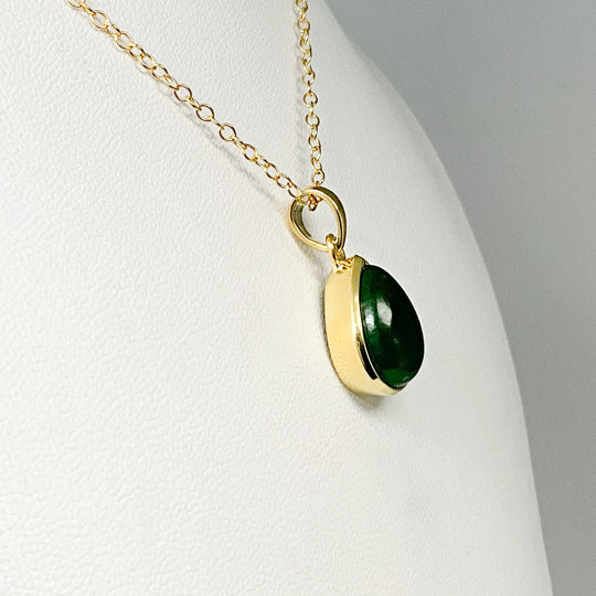Canadian Jade Gold Finish Pendant - Rocks and Gems Canada