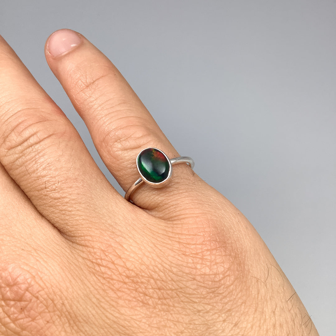 Black Ethiopian Opal Ring